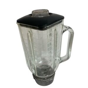 Oster Square Original Blender Jar Pitcher 4 Cup‎ For Replacement Black Lid VTG